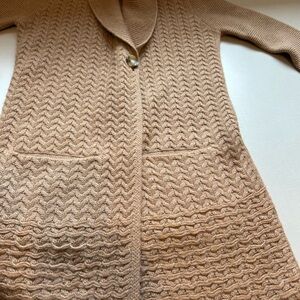 Neiman Marcus Cashmere Tan Cardigan Sweater